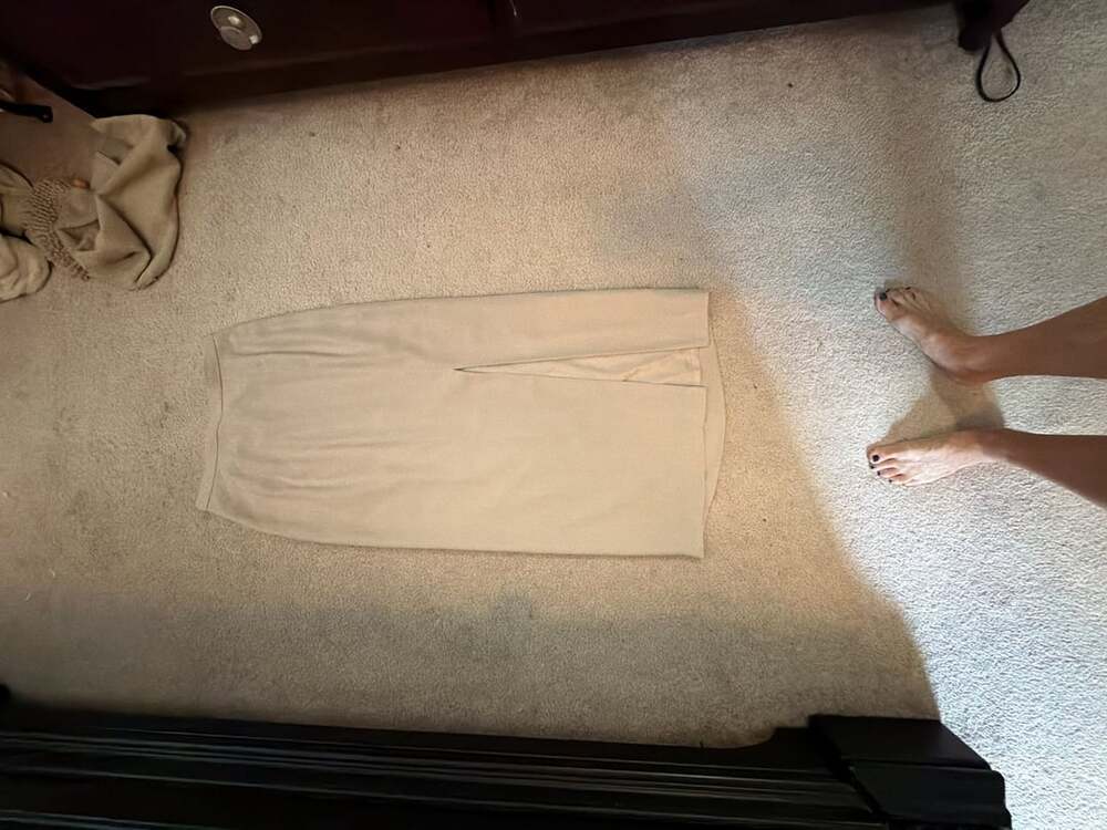 Adrianna Papell Crepe Full length  Pencil Skirt Size 10 Beige